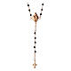 Rosario sacro cuore rose' Agios pietre nere argento 925  s3