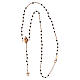 Rosario sacro cuore rose' Agios pietre nere argento 925  s4