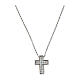 Rhodium cross necklace Agios white zircons 925 silver s1