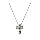 Rhodium cross necklace Agios white zircons 925 silver s3