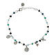 Agios bracelet with dangle charms and blue beads, 925 silver s1