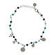 Bracelet Benedictus argent 925 rhodié grains bleus et breloques s3