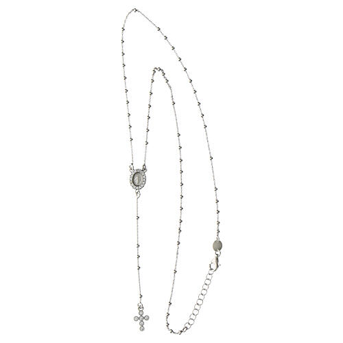 Agios rosary of rhodium-plated 925 silver with rhinestones 3