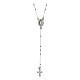 Rosary necklace with rhodium-plated zircon cross 925 silver Agios  s1