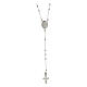 Rosary necklace with rhodium-plated zircon cross 925 silver Agios  s2