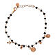 Agios bracelet with dangle charms and black beads, rosé 925 silver s2