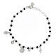 Bracciale pietre nere Agios argento 925 rodiato s1