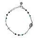 Bracelet argent 925 grains bleus Médaille Miraculeuse Agios s1