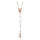 Agios rosary of rosé 925 silver with rhinestones s1