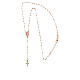Rosary necklace with cross Agios zircons 925 rose silver s4