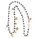 Agios necklace with dangle charms and black beads, rosé 925 silver s3