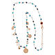 Agios necklace with dangle charms and blue beads, different shades, rosé 925 silver s4