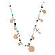 Necklace Agios multicolor light blue 925 rose silver s2