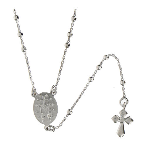 Agios rosary of rhodium-plated 925 silver with Miraculous Medal 2