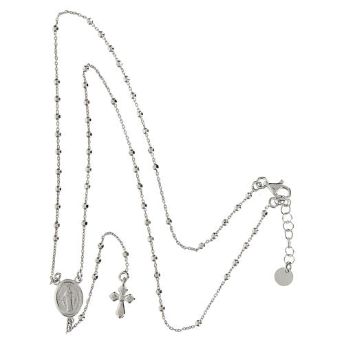 Agios rosary of rhodium-plated 925 silver with Miraculous Medal 4