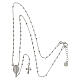 925 silver rosary necklace with rhodium-plated cross Agios s4