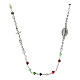 Rhodium-plated necklace with multicoloured beads, 925 silver, Agios Gioielli s1