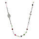 Rhodium-plated necklace with multicoloured beads, 925 silver, Agios Gioielli s2