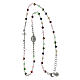 Rhodium-plated necklace with multicoloured beads, 925 silver, Agios Gioielli s3