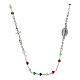 Rhodium-plated necklace with multicoloured beads, 925 silver, Agios Gioielli s1