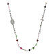 Rhodium-plated necklace with multicoloured beads, 925 silver, Agios Gioielli s3