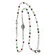 Rhodium-plated necklace with multicoloured beads, 925 silver, Agios Gioielli s4