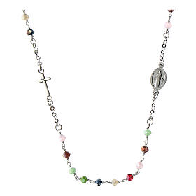 Collar rodiado plata 925 Benedictus multicolor rosa