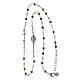 Colar rodinado prata 925 Benedictus pedras multicores s4
