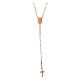 Benedictus rosary with Miraculous Medal and white beads, rosé 925 silver s3