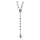 Agios hematite rosary with white rhinestones, 925 silver s1