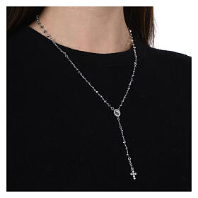 Rosario in ematite Agios argento 925 zirconi bianchi