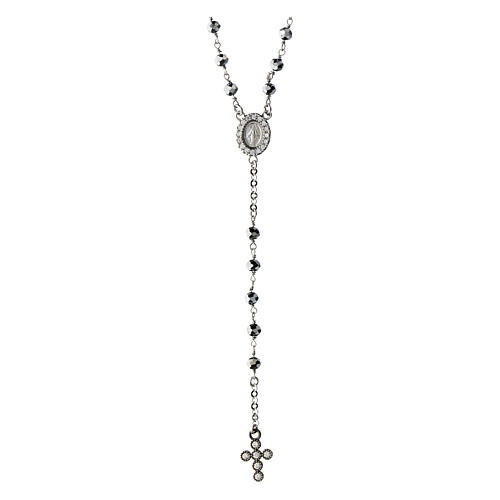 Agios hematite rosary 925 silver white zircons 1