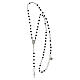 Agios rosary of 925 silver with Miraculous Medal and black beads s4