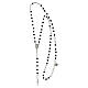 Agios rhodium-plated rosary necklace 925 silver black stones s3