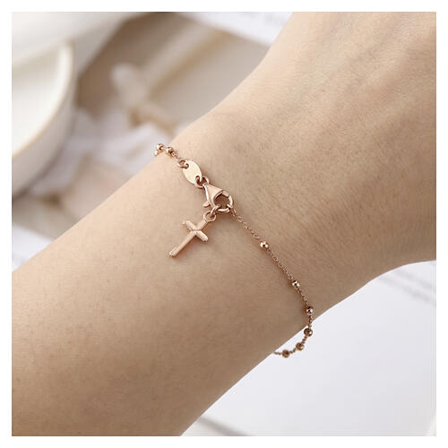 Armband von Benedictus, Kreuz-Anhänger, 925er Silber, Rosé-Finish 2