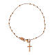 Agios rosary bracelet with cross-shaped dangle charm, rosé 925 silver s2
