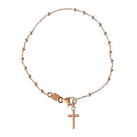 Bracciale Benedictus con charm croce rosato argento 925