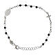 Agios bracelet with black beads and Miraculous Medal, 925 silver s2