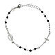 Agios bracelet with black beads and Miraculous Medal, 925 silver s1