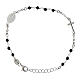 Bracelet argent 925 grains noirs Médaille Miraculeuse Benedictus s3