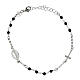 Bracciale Miracolosa rodiato Agios con pietre nere argento 925 s1