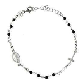 Miraculous bracelet rhodium-plated with 925 silver black stones Agios
