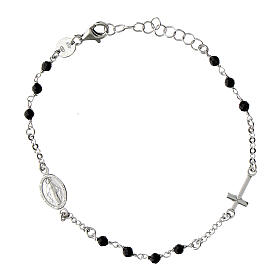 Miraculous bracelet rhodium-plated with 925 silver black stones Benedictus