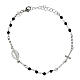 Miraculous bracelet rhodium-plated with 925 silver black stones Agios s1