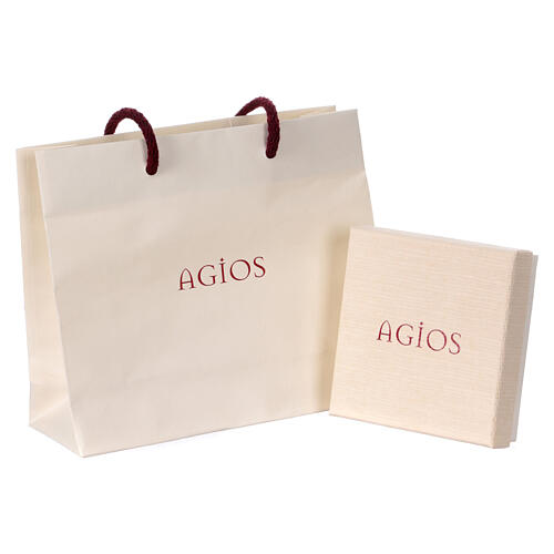 Agios 925 silver charm bracelet with cross and pink zircons 4