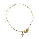 Agios rosary bracelet with cross-shaped dangle charm and rhinestones, gold plated 925 silver s1