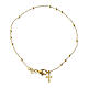 Agios rosary bracelet with cross-shaped dangle charm and rhinestones, gold plated 925 silver s1