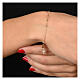 Benedictus rosary bracelet with cross-shaped dangle charm and rhinestones, gold plated 925 silver s2