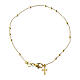 Benedictus rosary bracelet with cross-shaped dangle charm and rhinestones, gold plated 925 silver s3