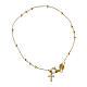 Pulsera Benedictus cruz zircones blancos dorada s1